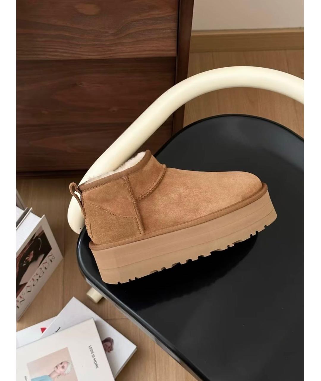UGG AUSTRALIA Коричневые замшевые ботинки, фото 4