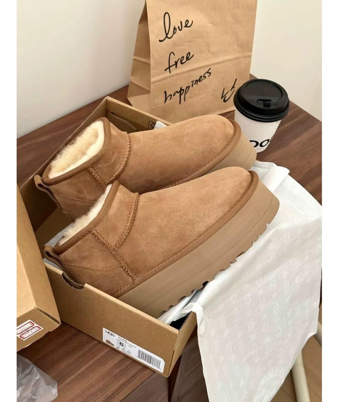 UGG AUSTRALIA Коричневые замшевые ботинки, фото 2