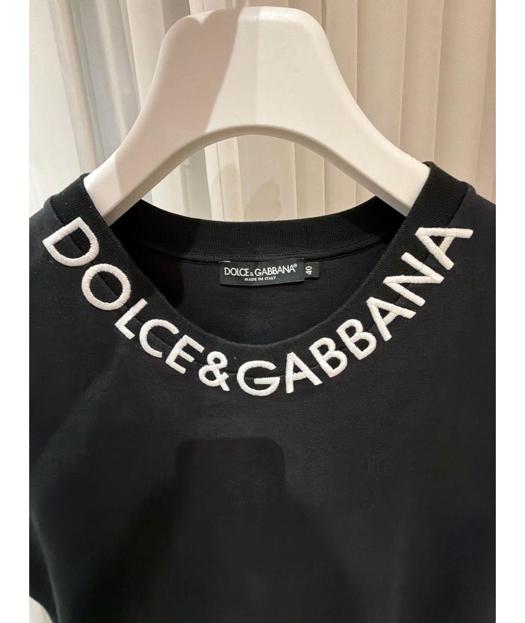 DOLCE&GABBANA Черная хлопковая футболка, фото 3