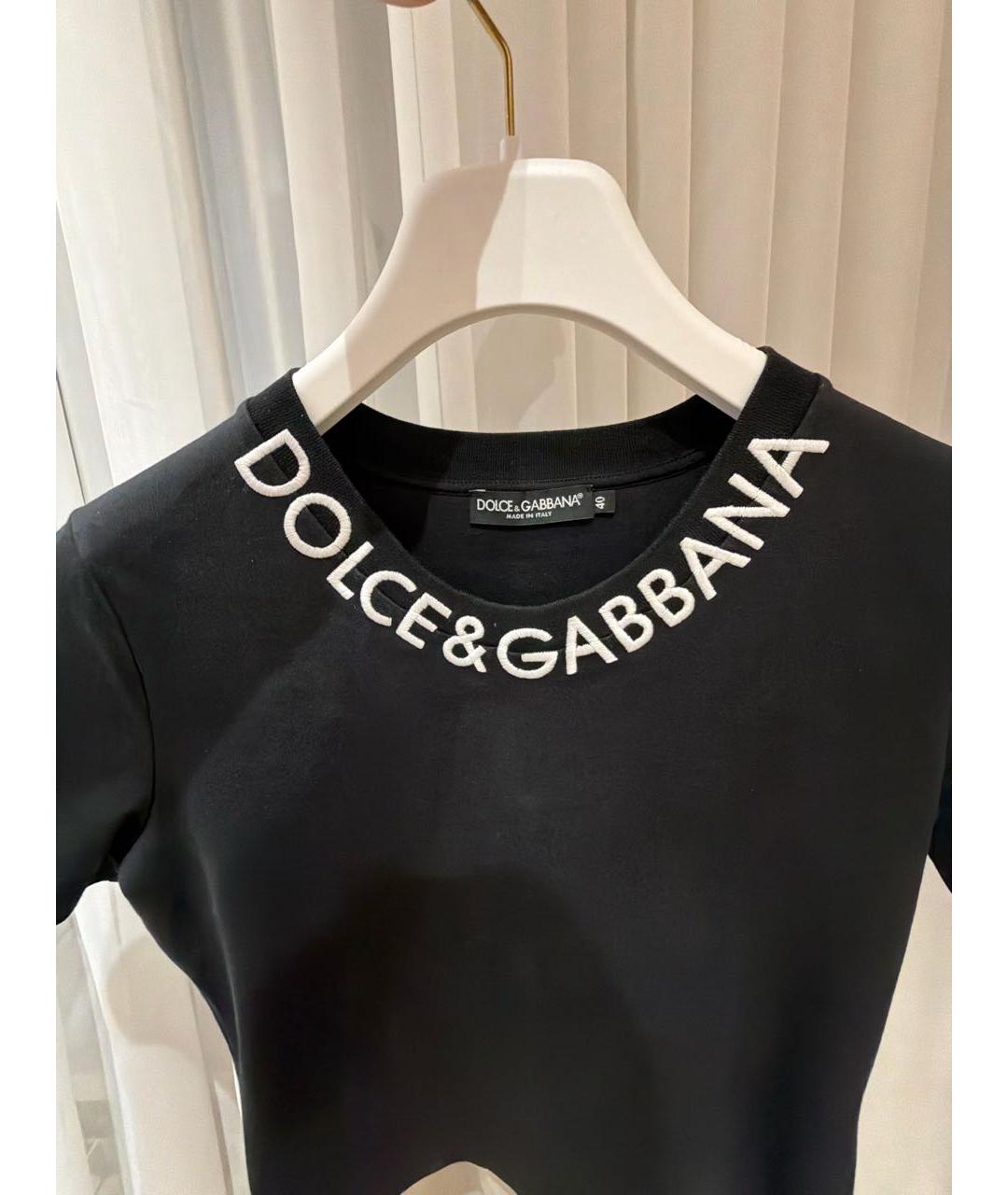 DOLCE&GABBANA Черная хлопковая футболка, фото 4