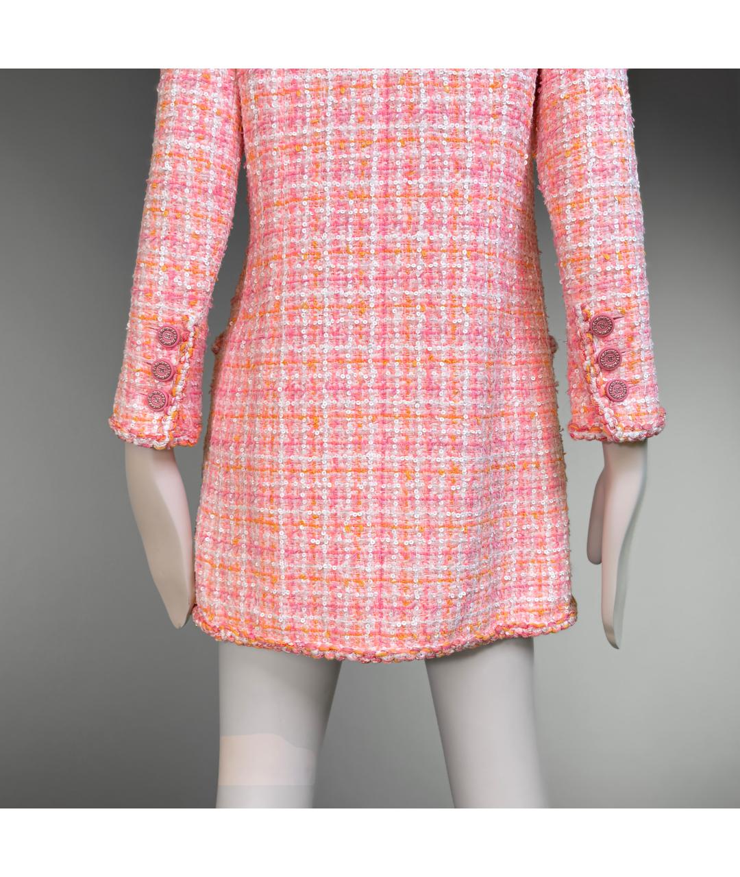 CHANEL Розовый твидовый жакет/пиджак, фото 6