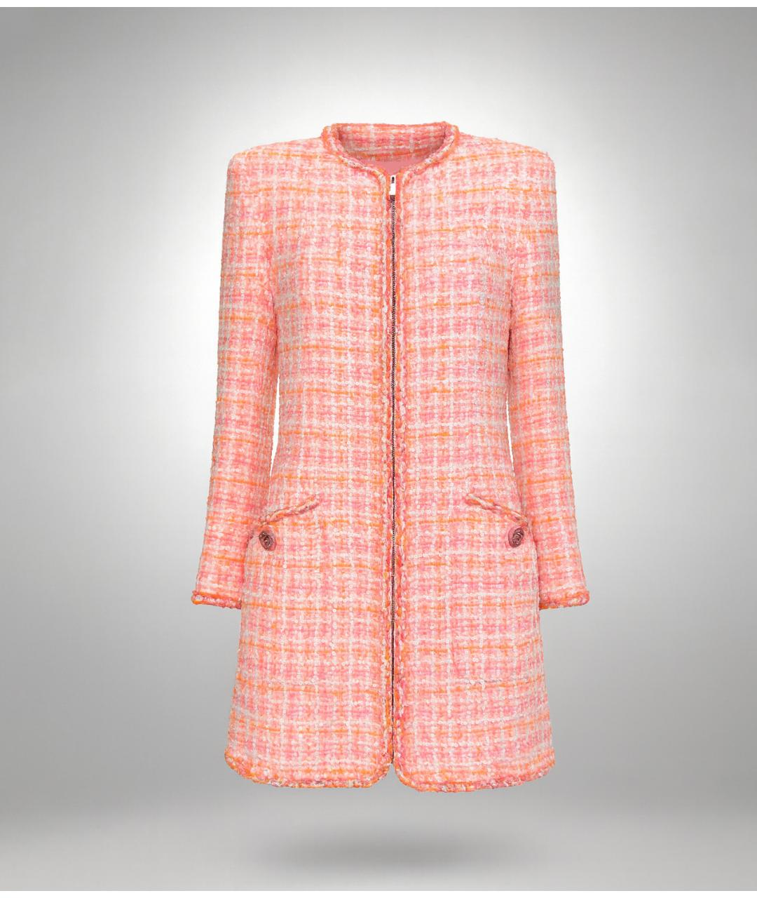 CHANEL Розовый твидовый жакет/пиджак, фото 7