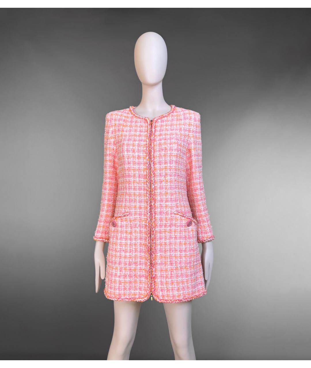 CHANEL Розовый твидовый жакет/пиджак, фото 4