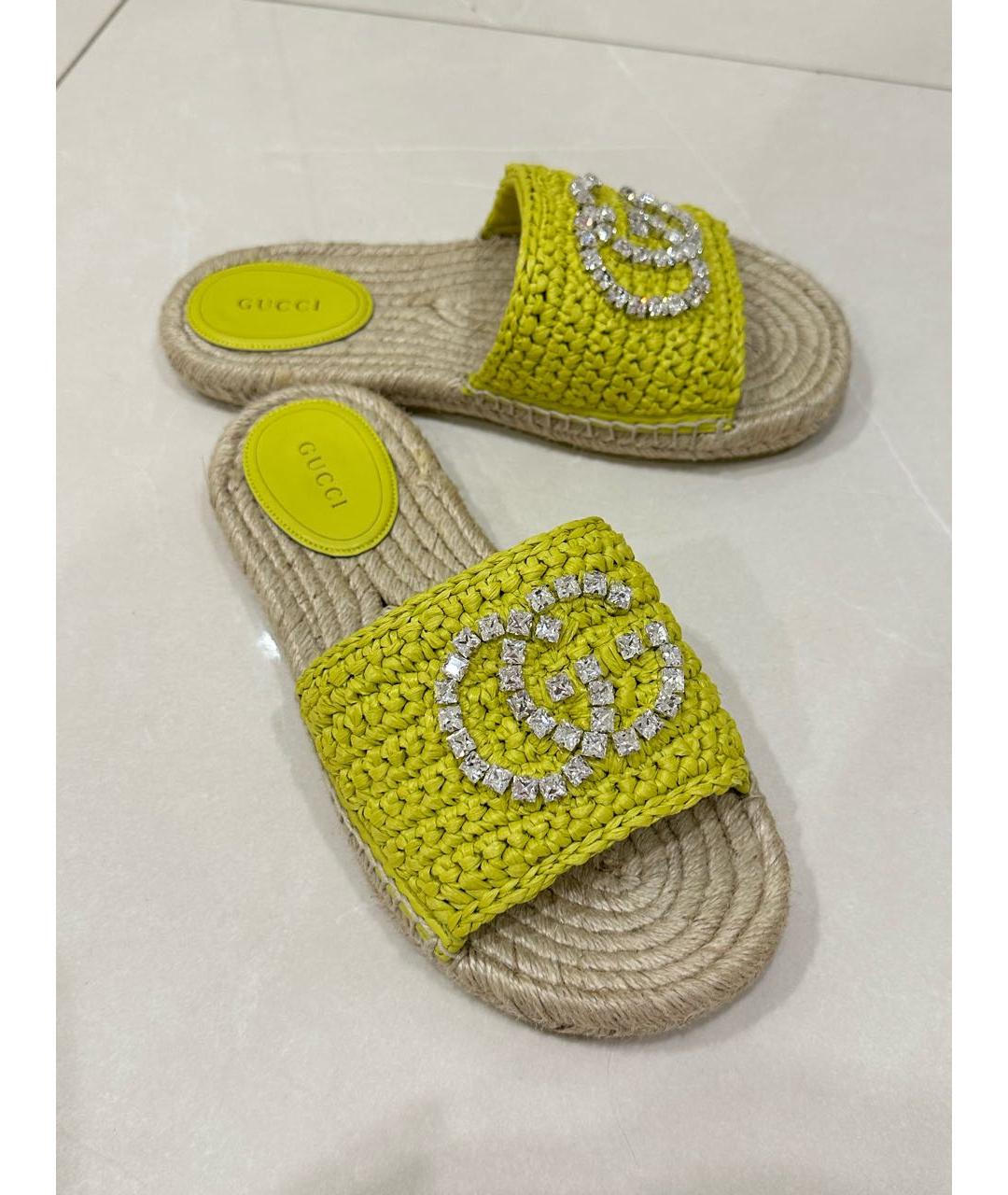 GUCCI Салатовые текстильные эспадрильи, фото 3