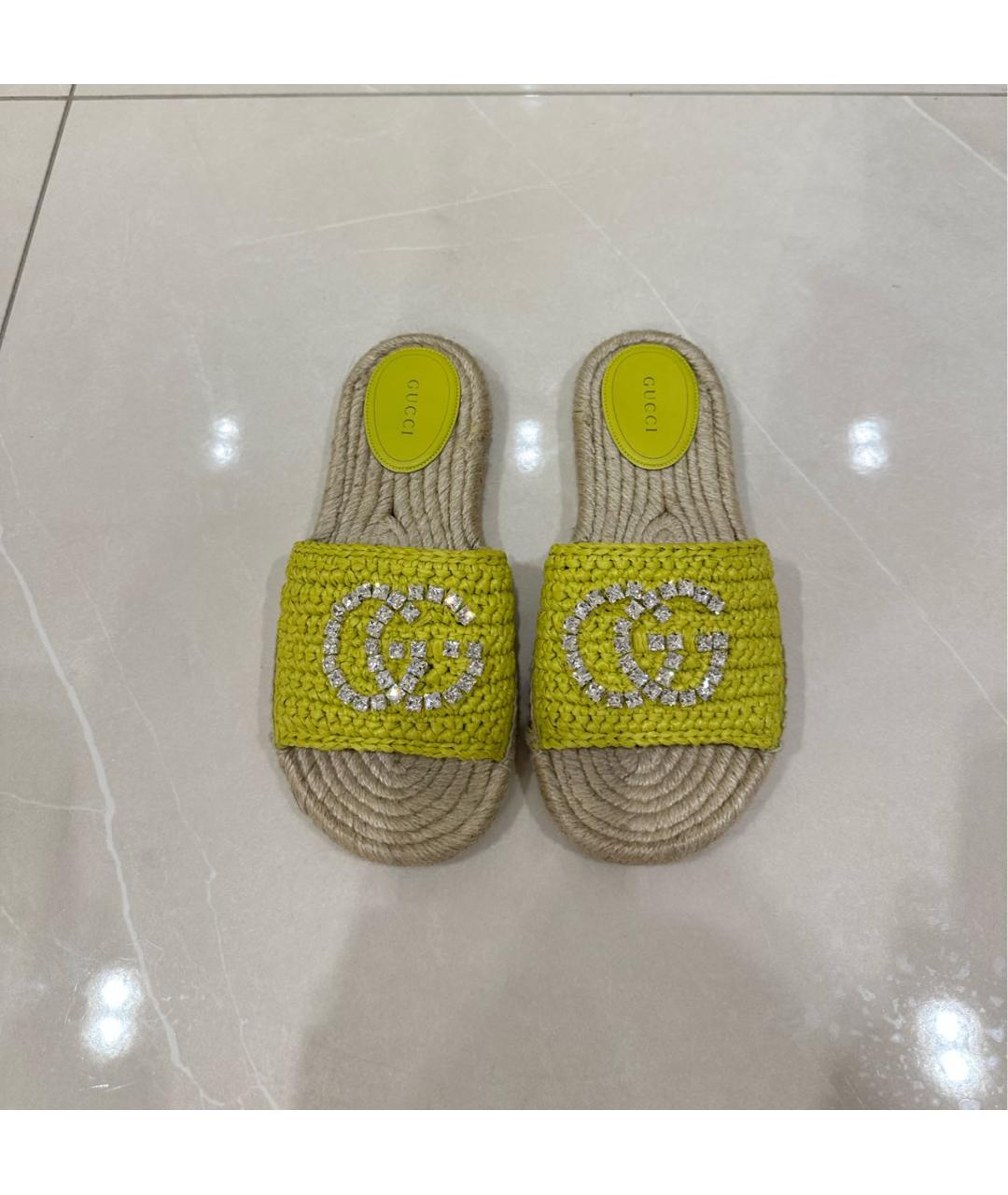 GUCCI Салатовые текстильные эспадрильи, фото 2