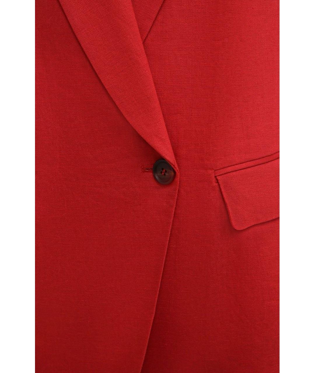 BRUNELLO CUCINELLI Красный льняной жакет/пиджак, фото 4