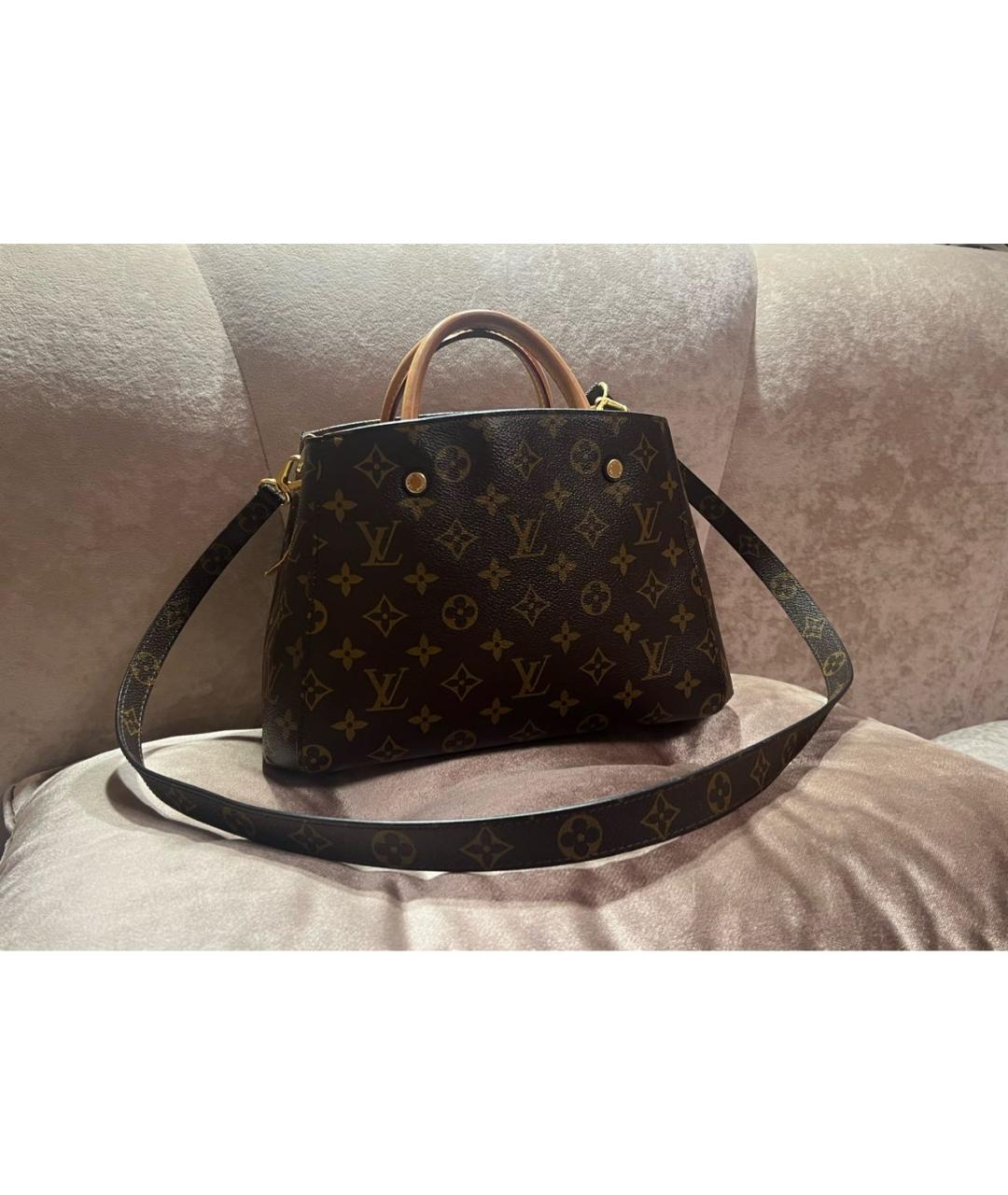 LOUIS VUITTON Коричневая сумка с короткими ручками, фото 9