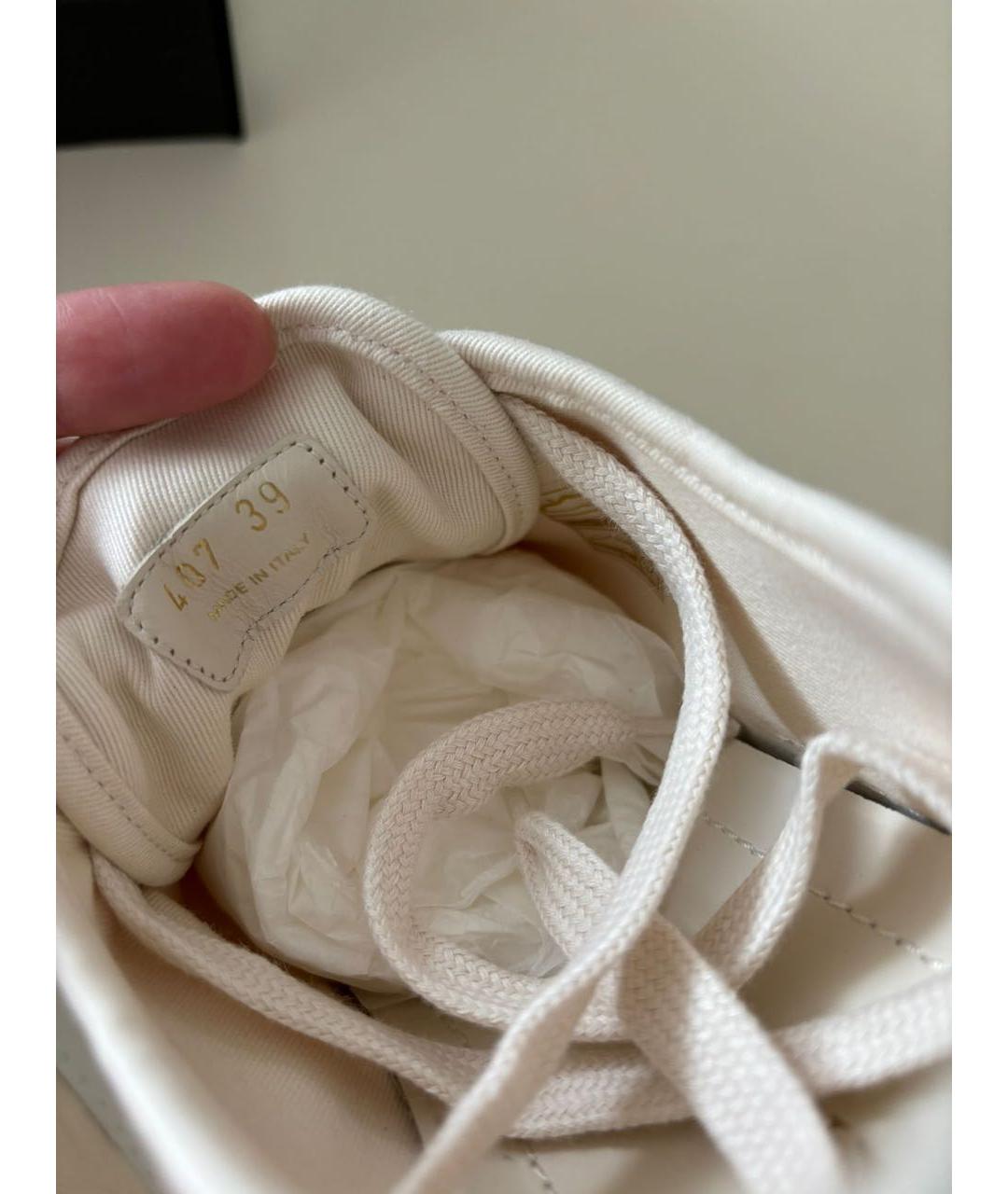 PRADA Бежевые текстильные кеды, фото 5
