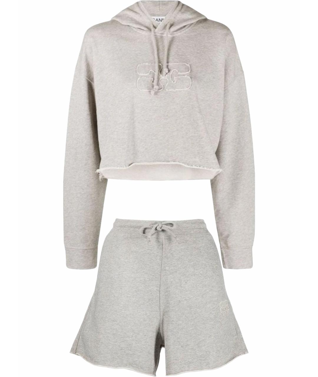 GANNI Серый хлопковый спортивные костюмы, фото 1