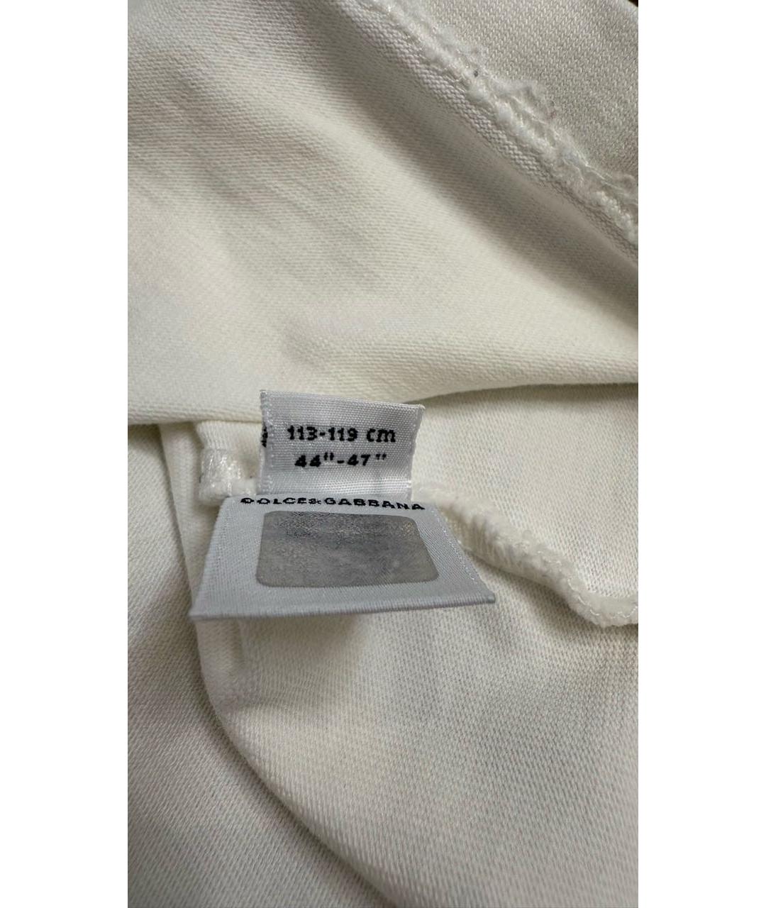 DOLCE & GABBANA KIDS Белая хлопковая детская футболка, фото 6