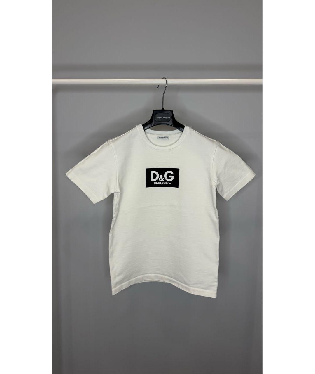 DOLCE & GABBANA KIDS Белая хлопковая детская футболка, фото 8