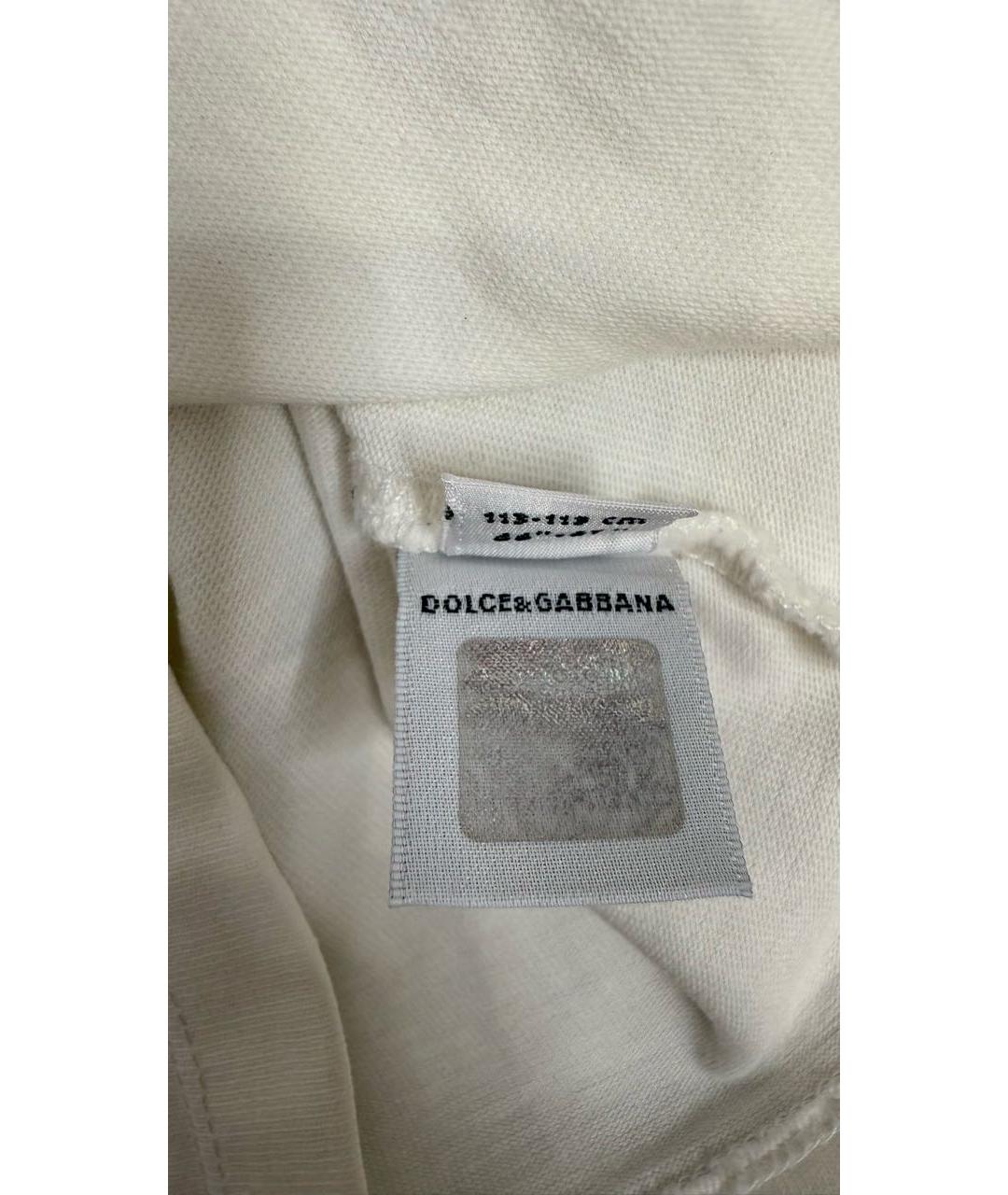 DOLCE & GABBANA KIDS Белая хлопковая детская футболка, фото 7