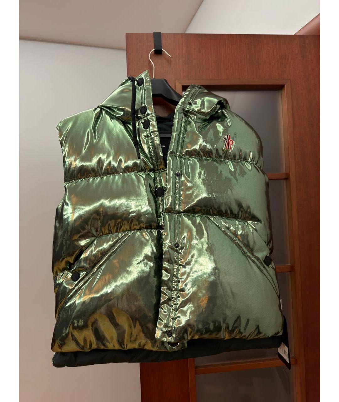 MONCLER GRENOBLE Зеленый полиамидовый жилет, фото 8