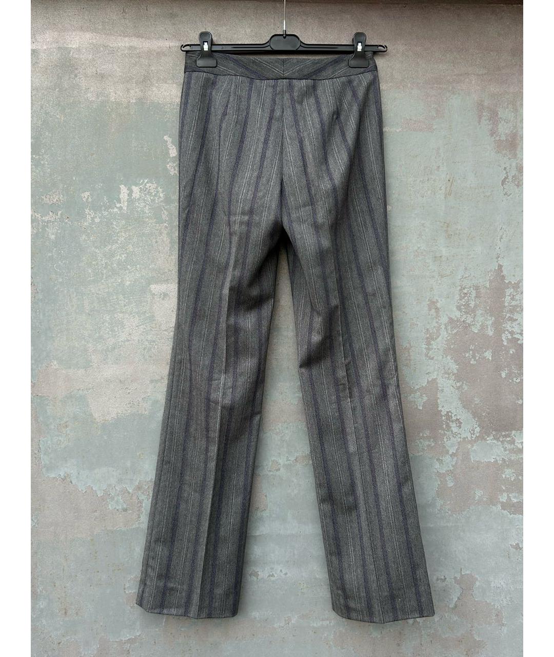 LES COPAINS Серые шерстяные прямые брюки, фото 5
