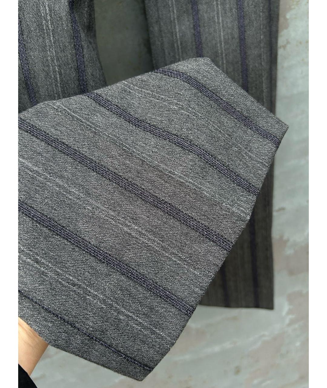 LES COPAINS Серые шерстяные прямые брюки, фото 4