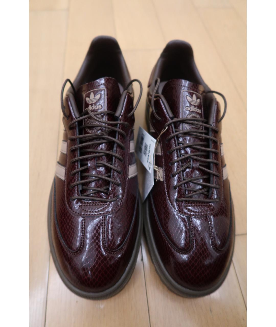 ADIDAS Бордовые кожаные низкие кроссовки / кеды, фото 3