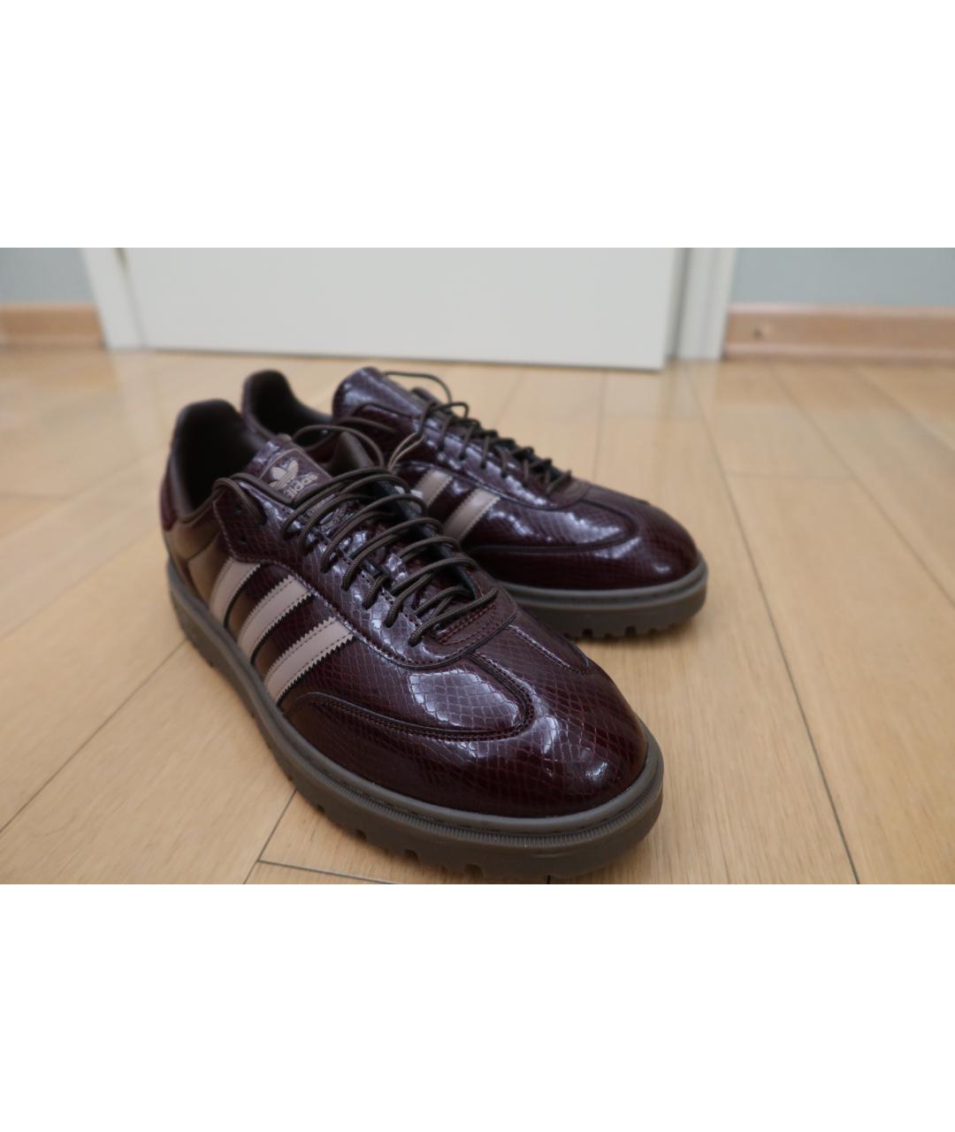 ADIDAS Бордовые кожаные низкие кроссовки / кеды, фото 2