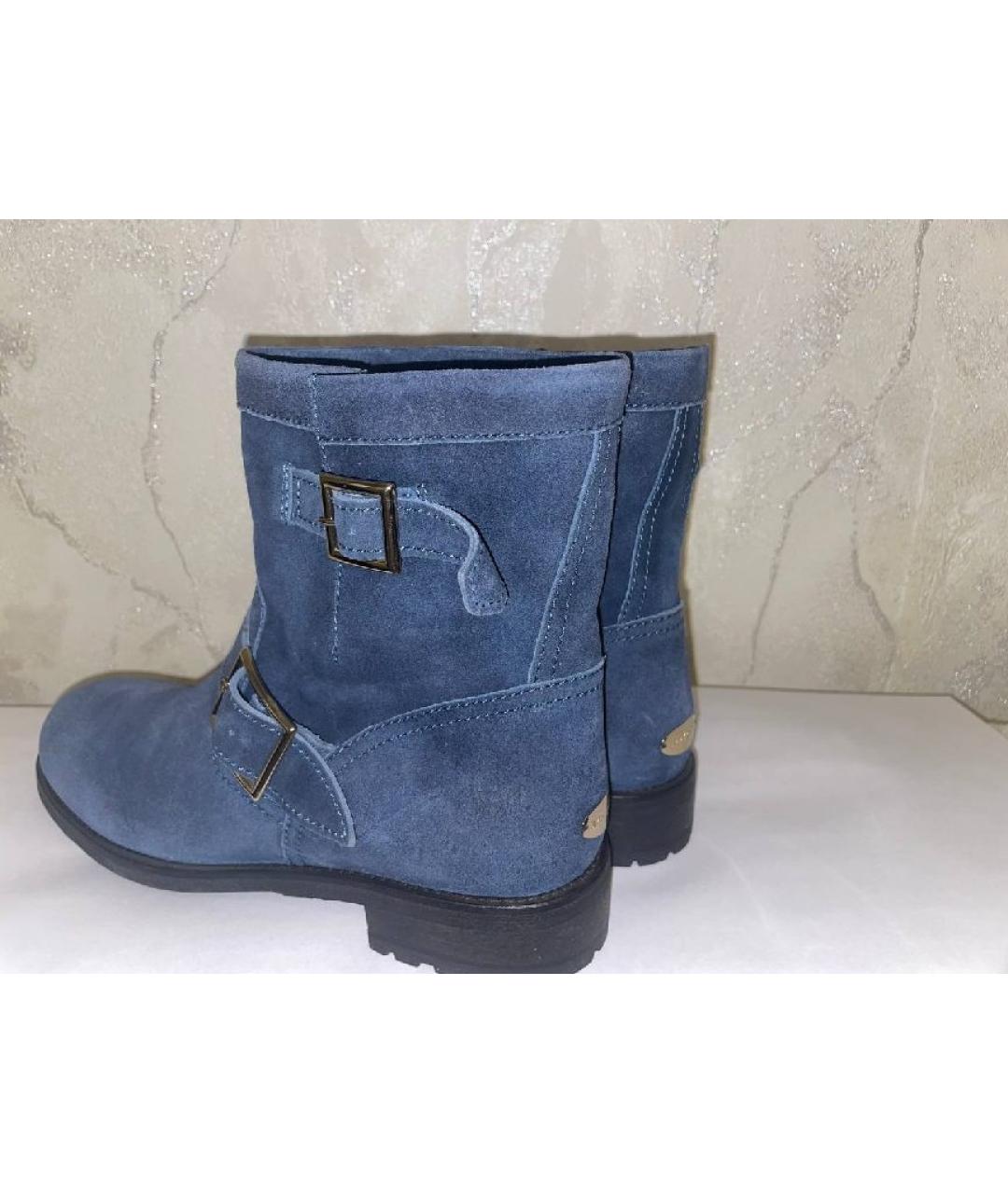 JIMMY CHOO Синие замшевые полусапоги, фото 2