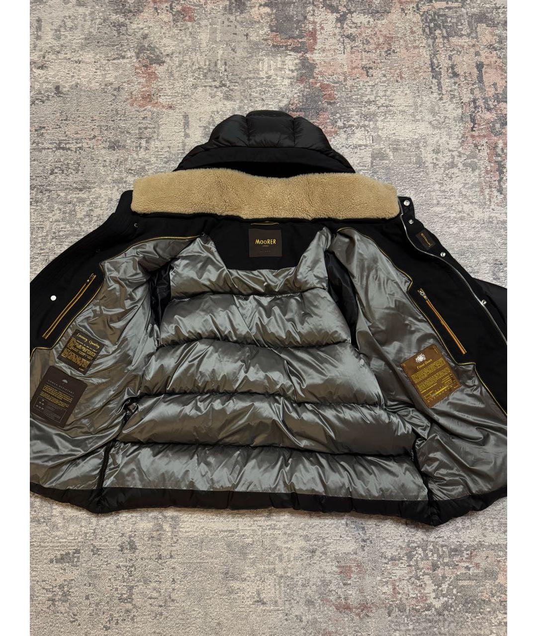 MOORER Черный полиамидовый пуховик, фото 4