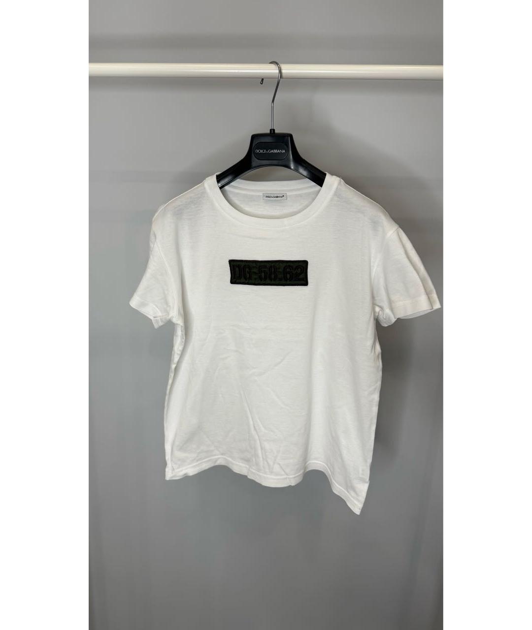 DOLCE & GABBANA KIDS Белая полиэстеровая детская футболка, фото 5