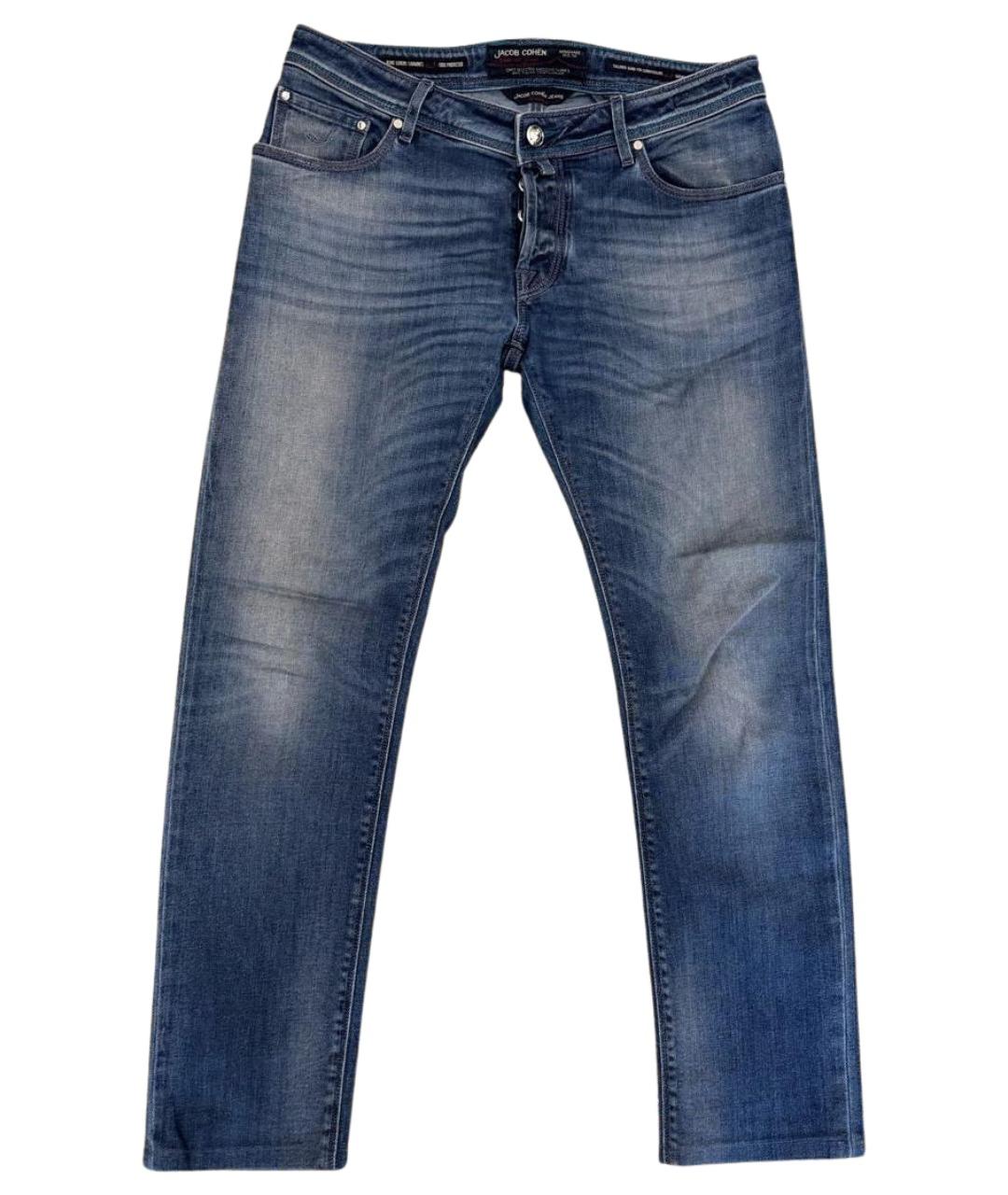 JACOB COHEN Синие хлопко-полиэстеровые джинсы скинни, фото 1