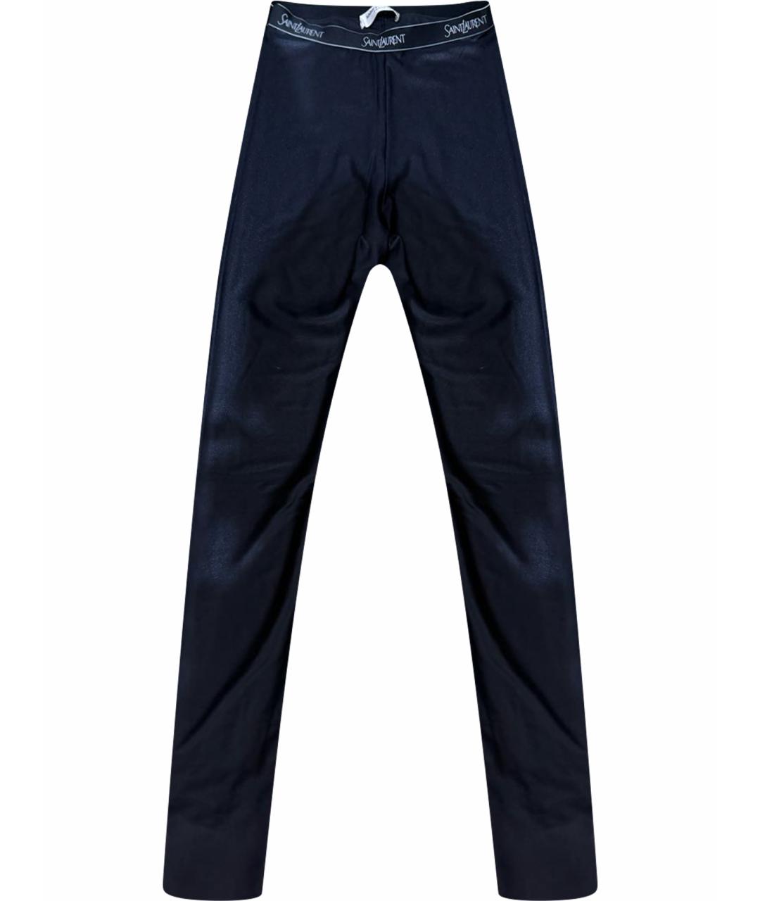 SAINT LAURENT Темно-синие леггинсы и велосипедки, фото 1