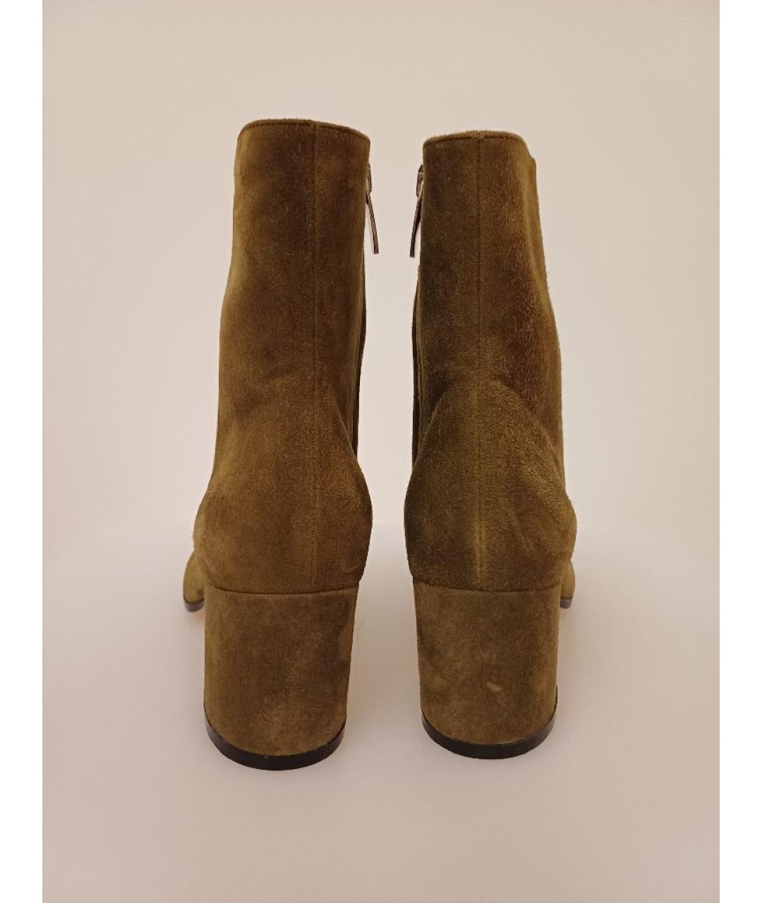 GIANVITO ROSSI Хаки замшевые ботильоны, фото 8
