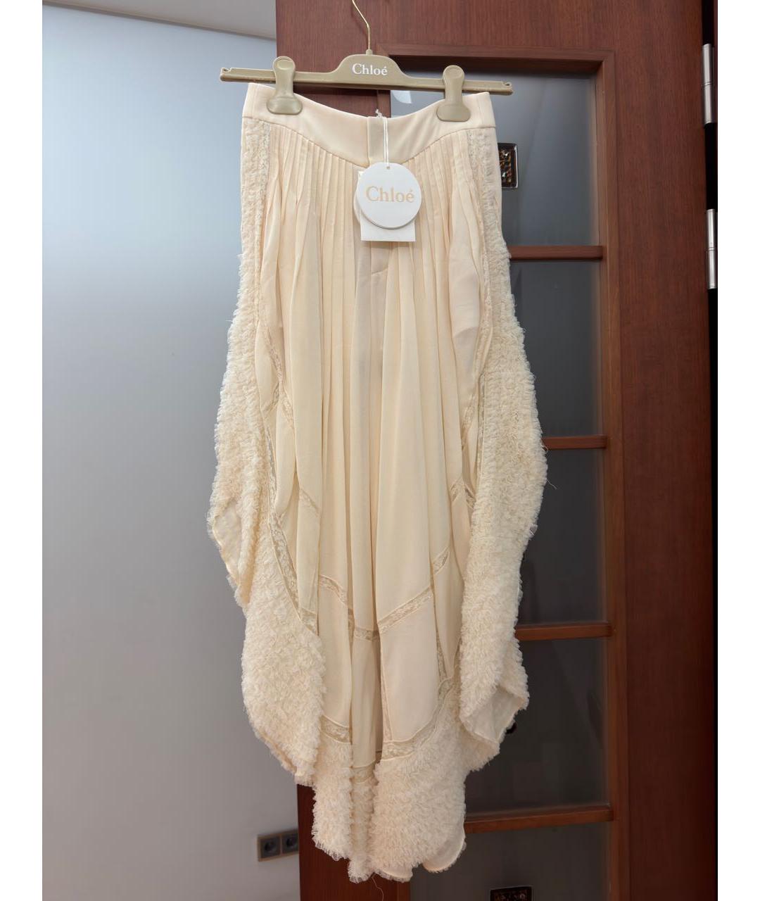 CHLOE Бежевые вискозные брюки широкие, фото 8