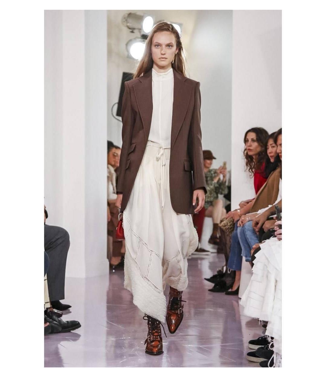 CHLOE Бежевые вискозные брюки широкие, фото 7