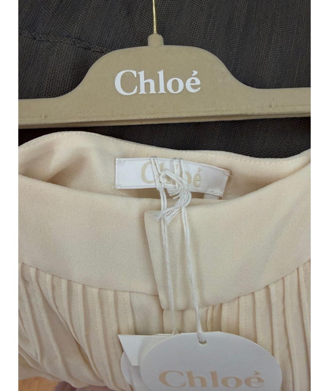 CHLOE Бежевые вискозные брюки широкие, фото 3