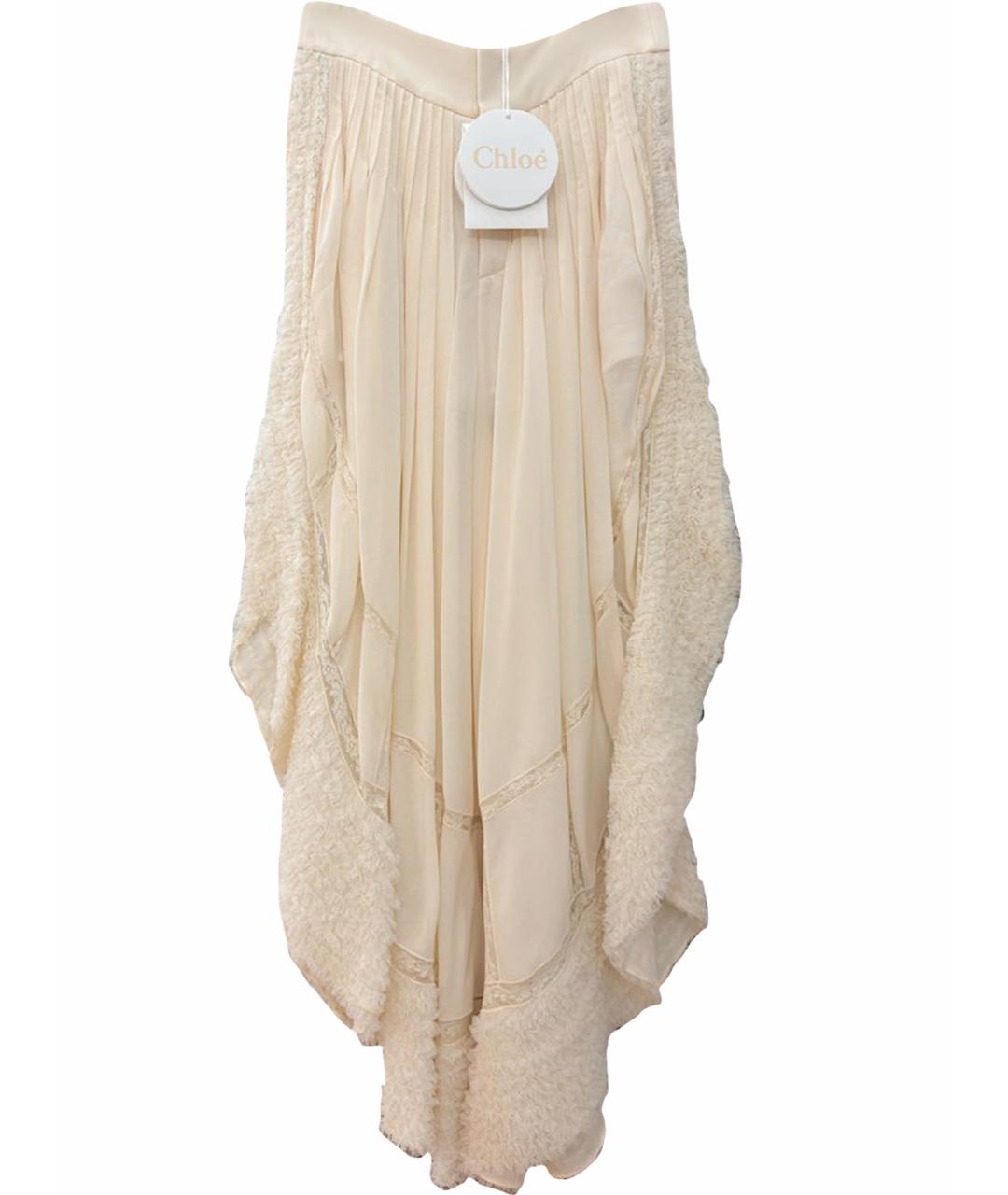 CHLOE Бежевые вискозные брюки широкие, фото 1