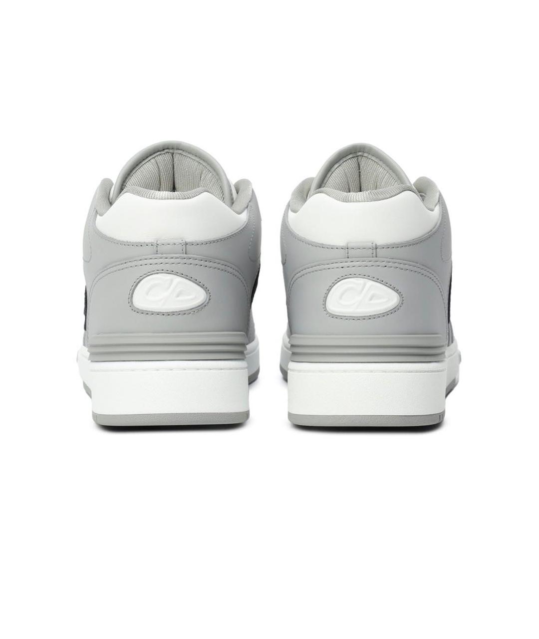 CHRISTIAN DIOR Серые кожаные низкие кроссовки / кеды, фото 4