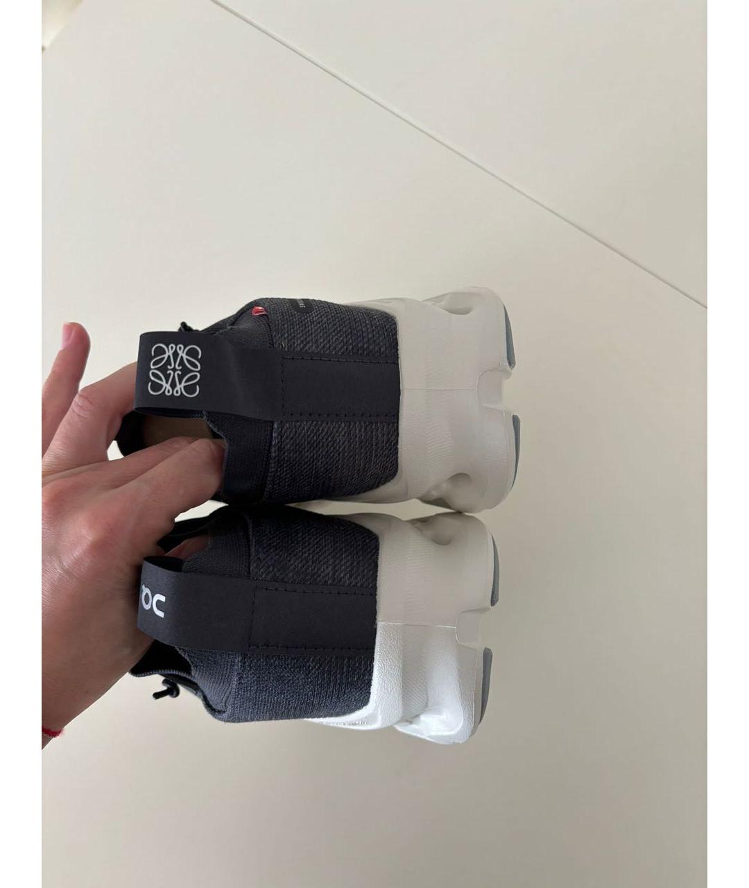 LOEWE Антрацитовые текстильные кроссовки, фото 4