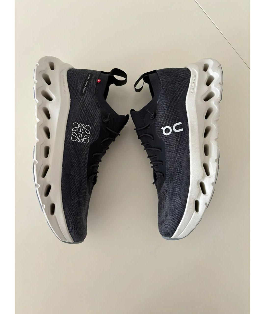 LOEWE Антрацитовые текстильные кроссовки, фото 9