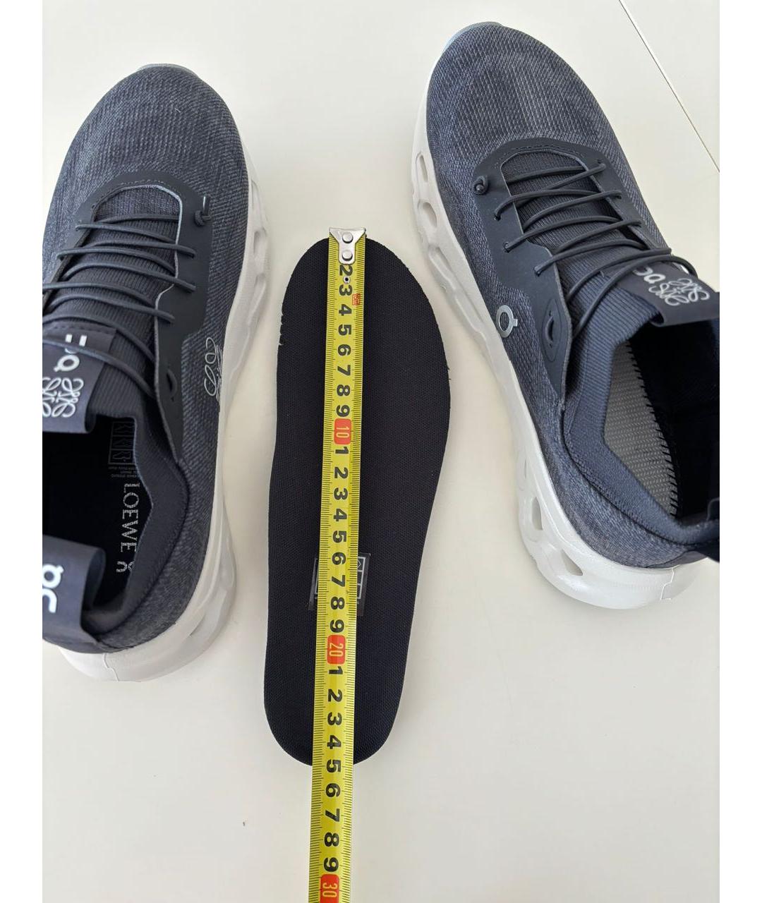 LOEWE Антрацитовые текстильные кроссовки, фото 8