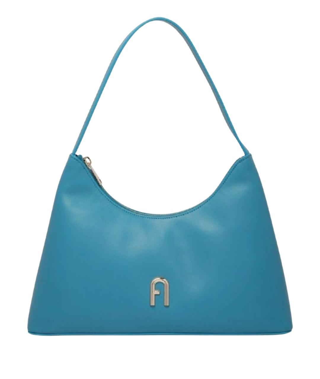 FURLA Бирюзовая кожаная сумка через плечо, фото 1