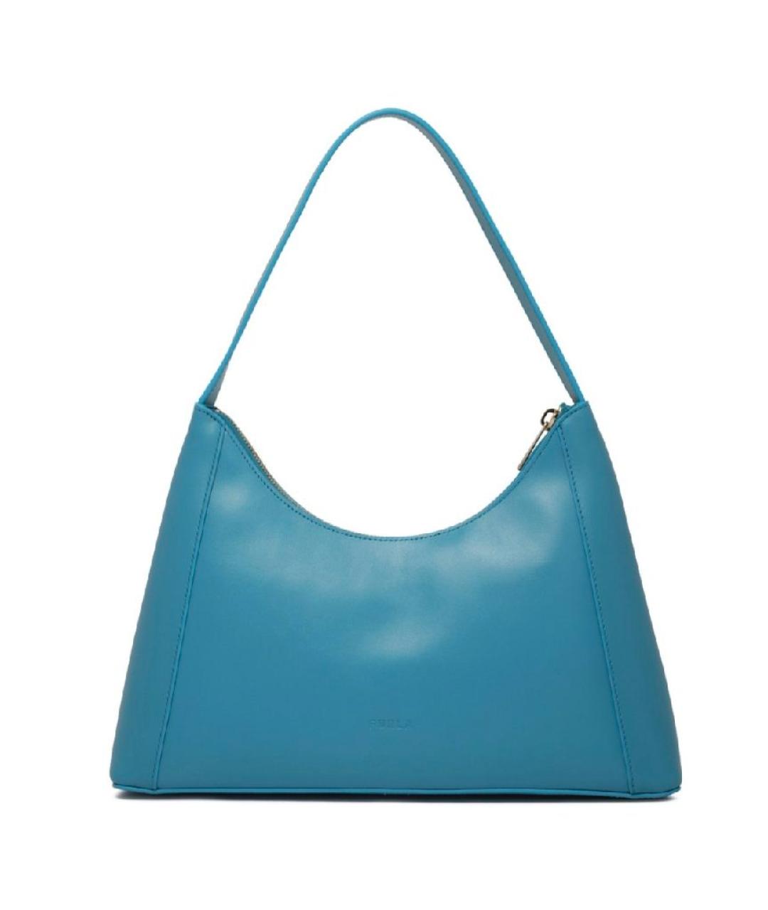 FURLA Бирюзовая кожаная сумка через плечо, фото 2