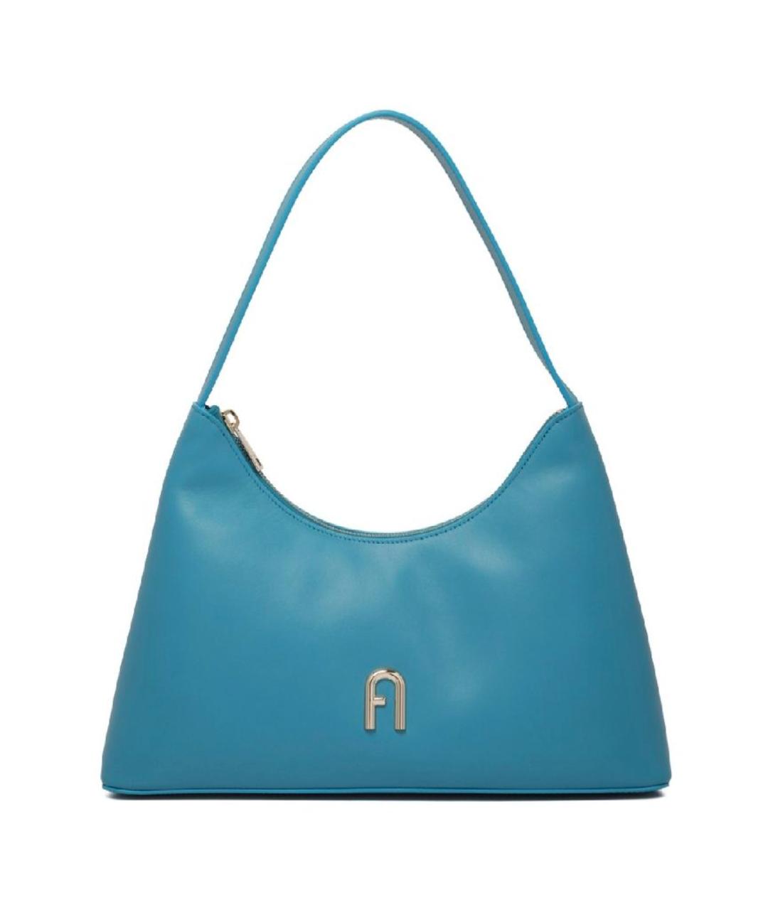 FURLA Бирюзовая кожаная сумка через плечо, фото 5