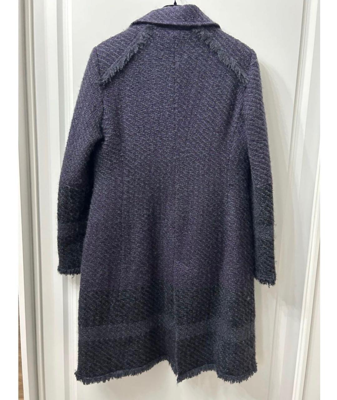 LES COPAINS Фиолетовое шерстяное пальто, фото 2
