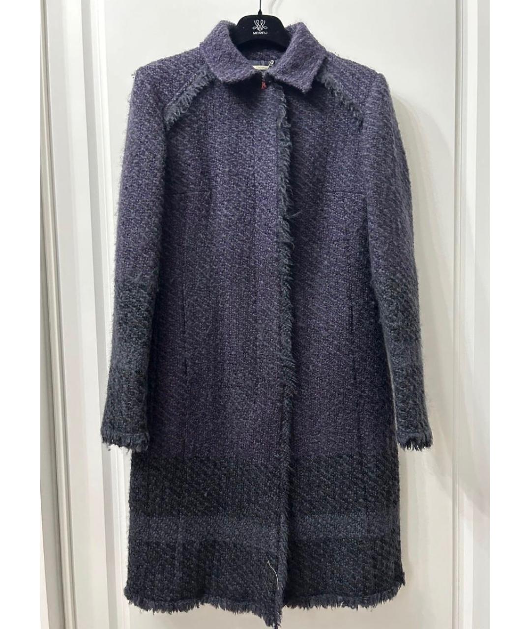 LES COPAINS Фиолетовое шерстяное пальто, фото 9
