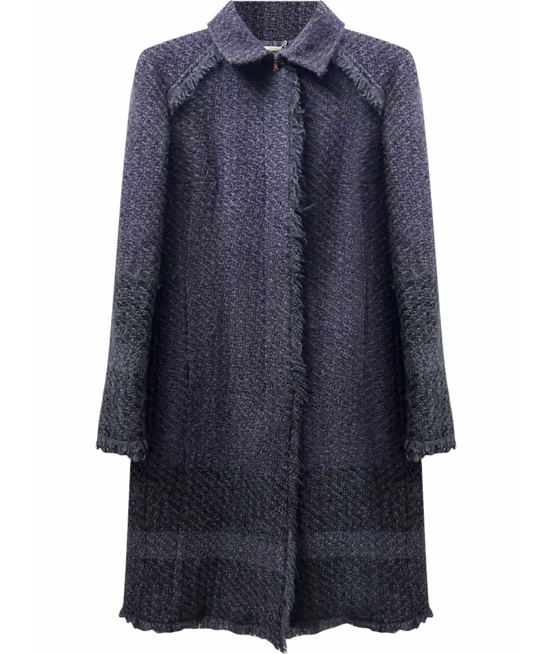 LES COPAINS Фиолетовое шерстяное пальто, фото 1