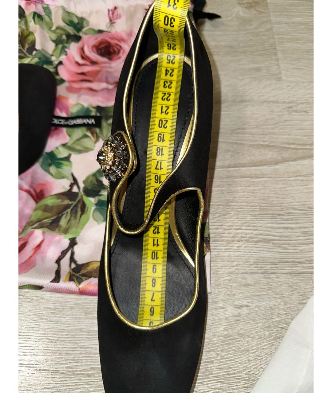 DOLCE&GABBANA Черные замшевые туфли, фото 5