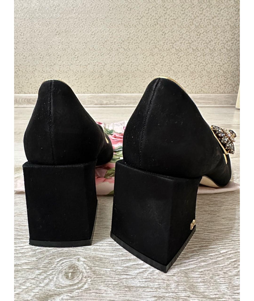 DOLCE&GABBANA Черные замшевые туфли, фото 3