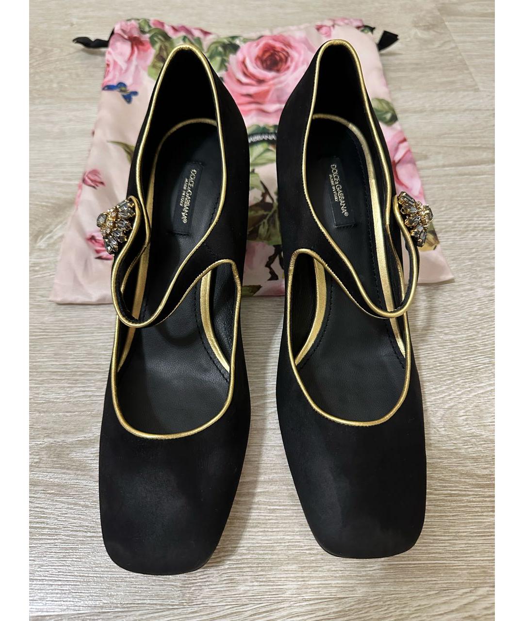 DOLCE&GABBANA Черные замшевые туфли, фото 2