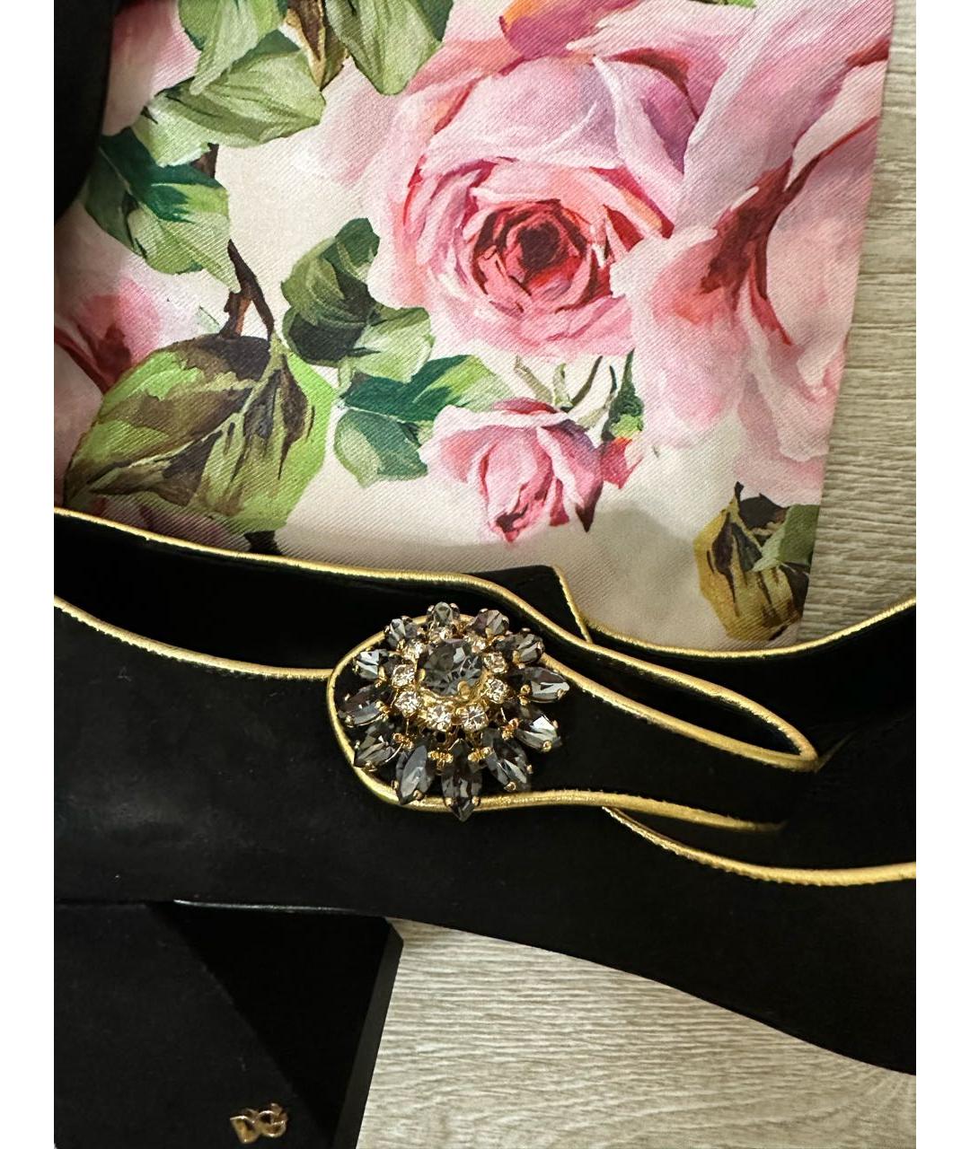 DOLCE&GABBANA Черные замшевые туфли, фото 4