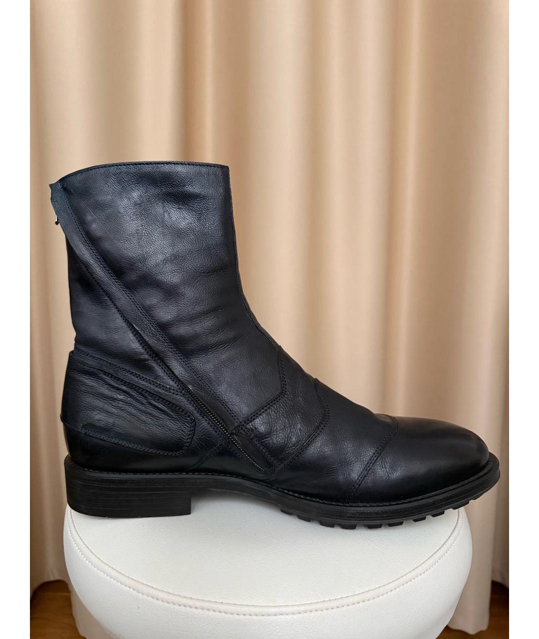 OFFICINE CREATIVE Темно-синие кожаные высокие ботинки, фото 5