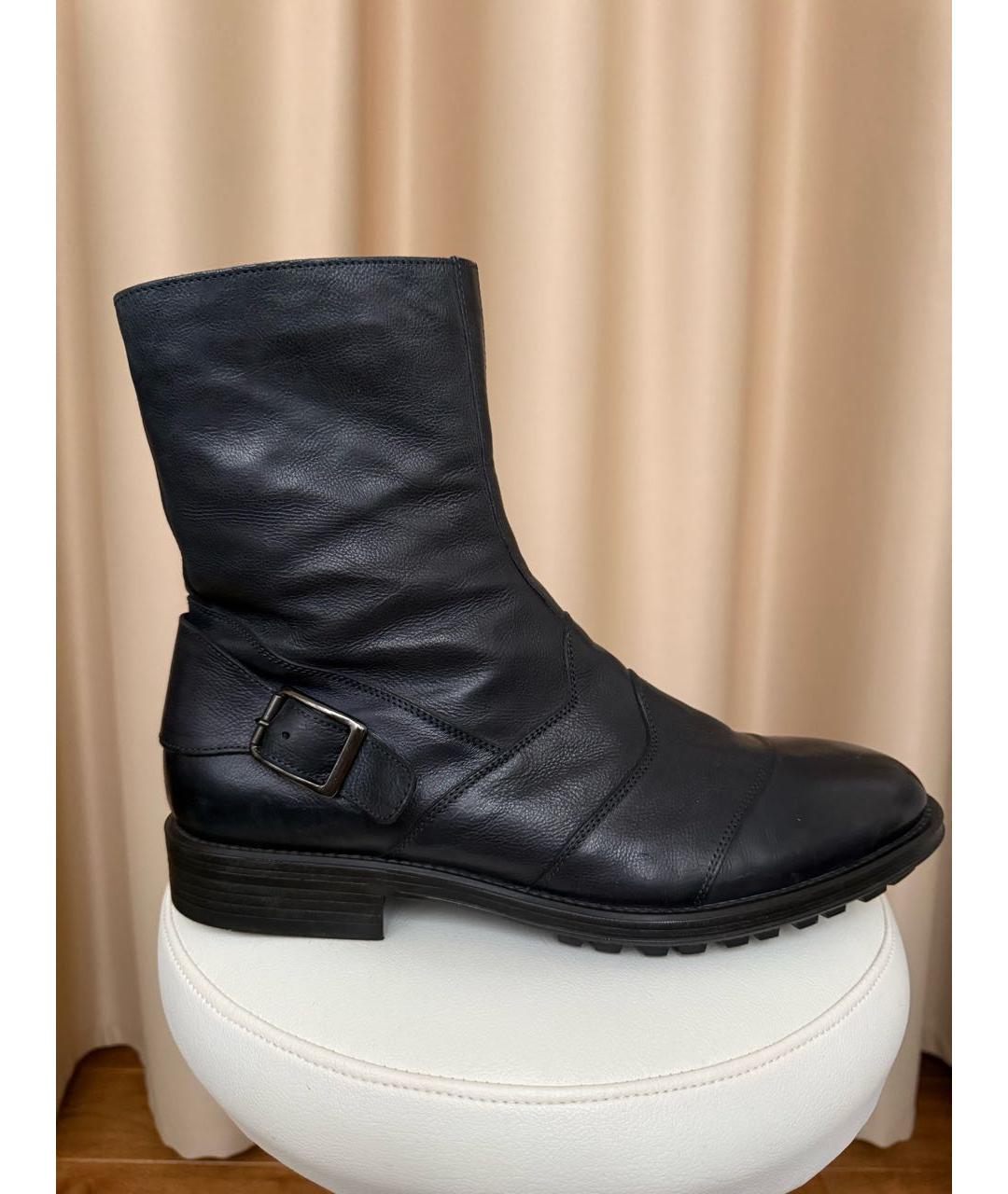 OFFICINE CREATIVE Темно-синие кожаные высокие ботинки, фото 9