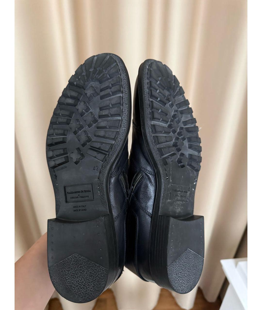 OFFICINE CREATIVE Темно-синие кожаные высокие ботинки, фото 8