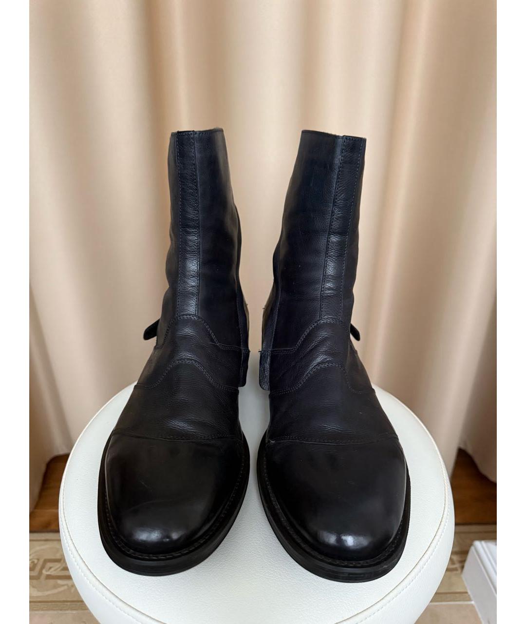 OFFICINE CREATIVE Темно-синие кожаные высокие ботинки, фото 2