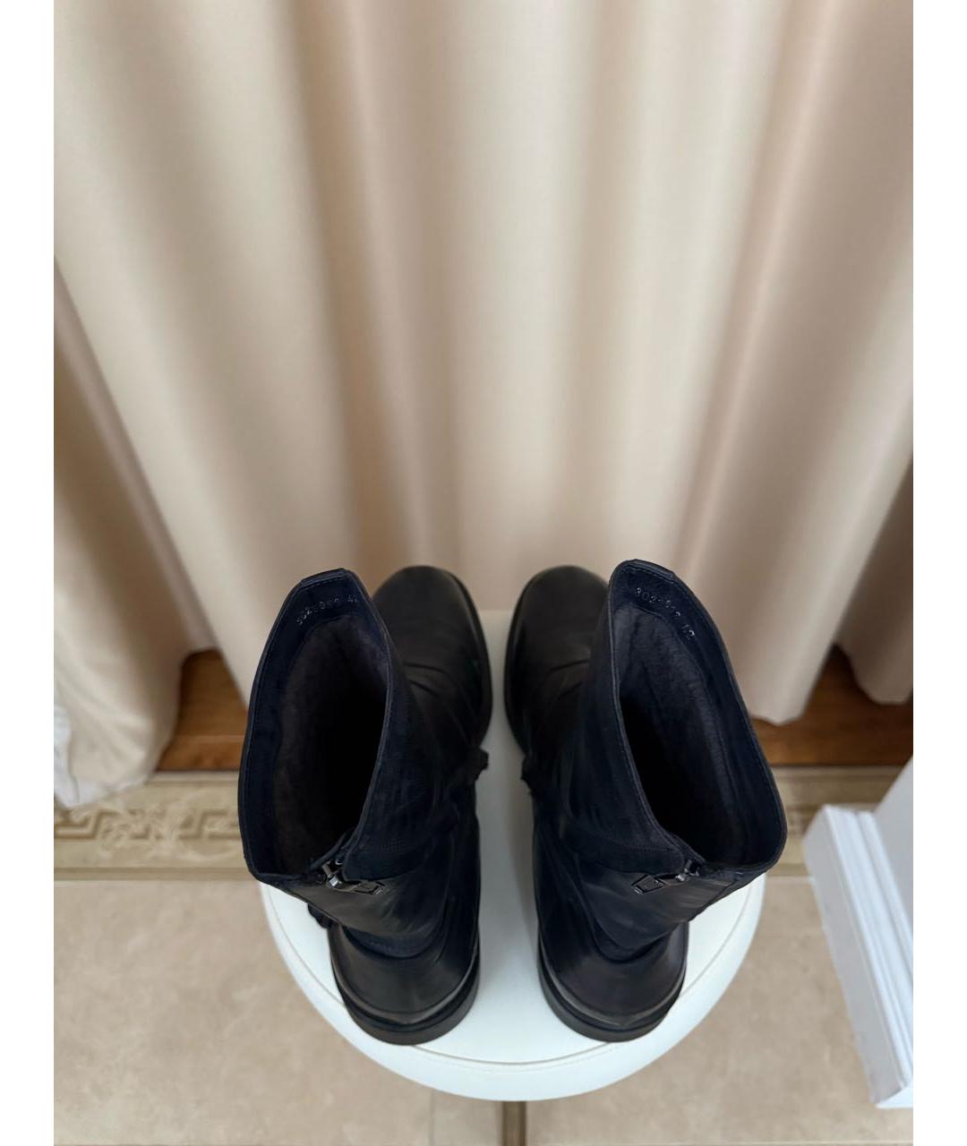 OFFICINE CREATIVE Темно-синие кожаные высокие ботинки, фото 3